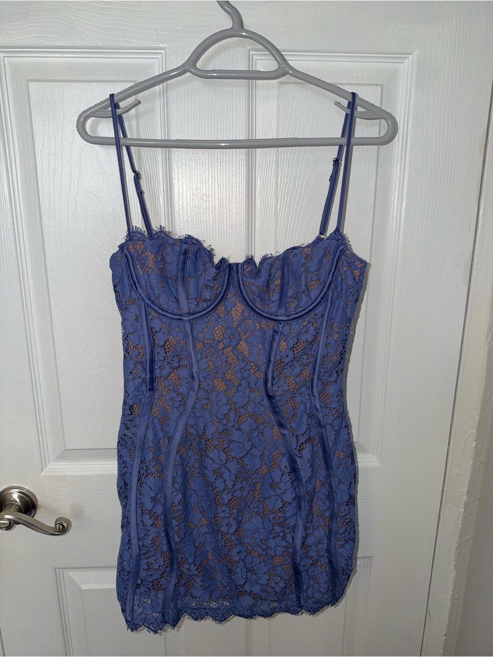Lace Bustier Chemise in Lavender